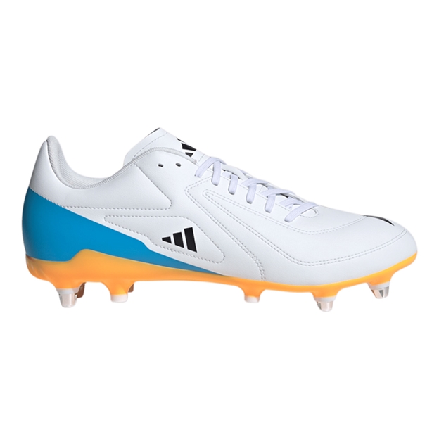adidas Adults RS-15 Soft Ground Rugby Boots White - Outstep View