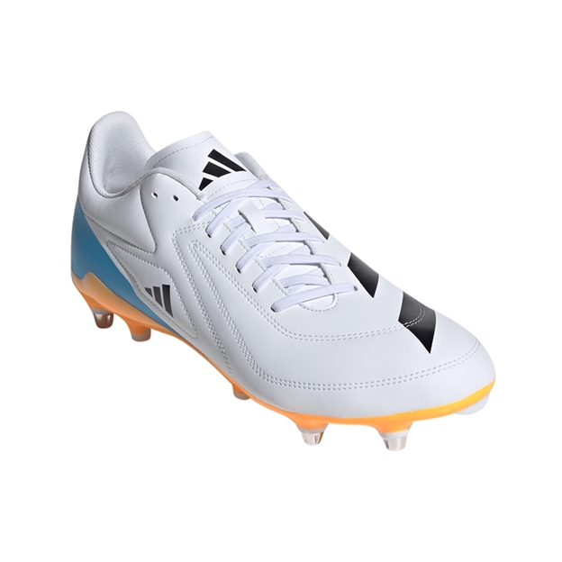 adidas Adults RS-15 Soft Ground Rugby Boots White - Front View