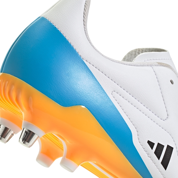 adidas Adults RS-15 Soft Ground Rugby Boots White - Heel Close-up