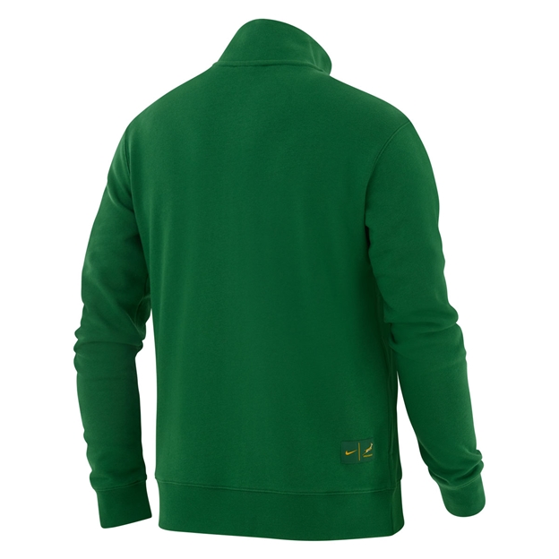 South Africa Springboks Mens 1/2 Zip Sweatshirt 26/27 Gorge Green - Back View