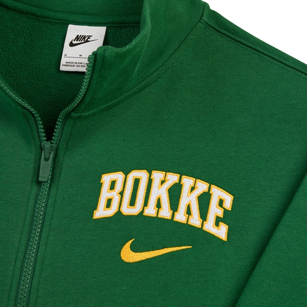 South Africa Springboks Mens 1/2 Zip Sweatshirt 26/27 Gorge Green - Logo Close-up