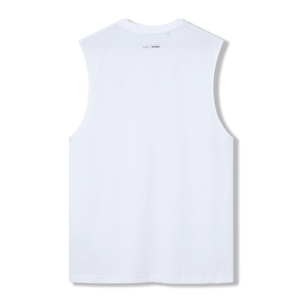 Canterbury Mens Tempo+ Training Vest White and Blue - Back View