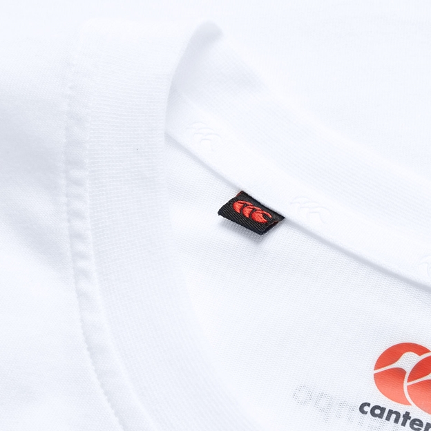 Canterbury Mens Tempo+ Training Vest White and Blue - Necktape Detail