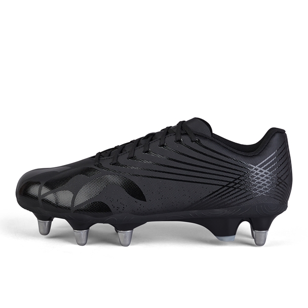 Canterbury Adults Stampede Team Soft Ground Rugby Boots Black - Outstep View