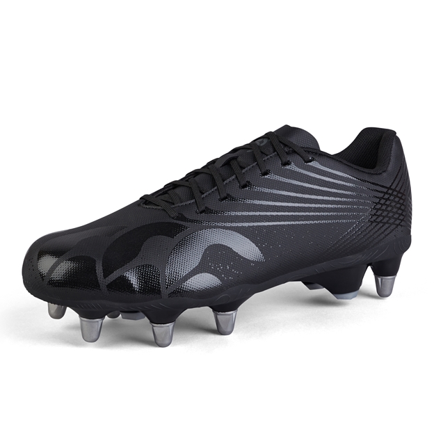 Canterbury Adults Stampede Team Soft Ground Rugby Boots Black - Toe View