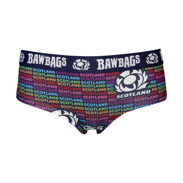 Bawbags Womens Scotland Rugby Proud Cool De Sacs Briefs Multi - Front