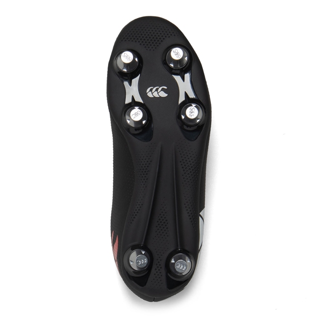 Canterbury Kids Speed Raze Soft Ground Rugby Boots Black/White - Soleplate