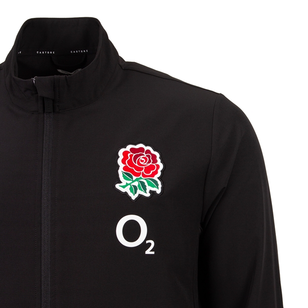 England Mens Alternate Anthem Jacket 25/26 Black - RFU Rose