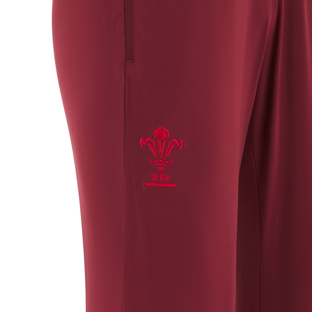 Wales Junior Training Fitted Track Pants 25/26 Dark Red - WRU Logo