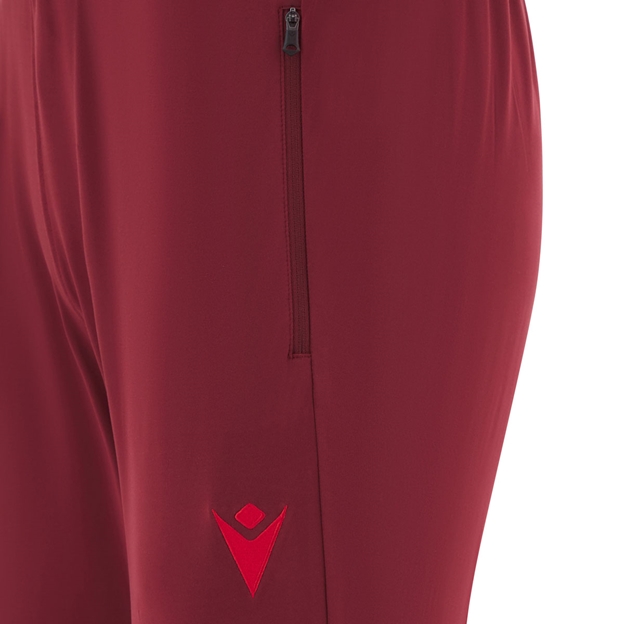 Wales Junior Training Fitted Track Pants 25/26 Dark Red - Pocket Zipper