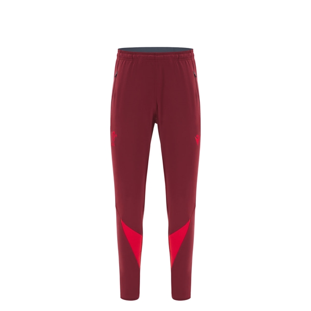 Wales Junior Training Fitted Track Pants 25/26 Dark Red - Front