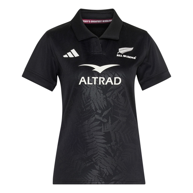 All Blacks Womens 'Greatest Rivalry' Home Rugby Shirt 26/27 All Black - Front View