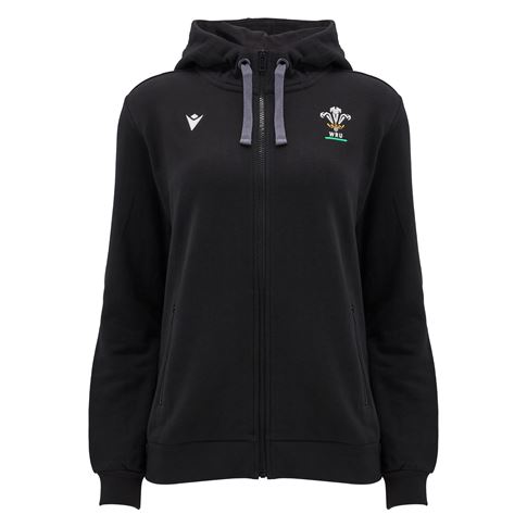 Wales Womens Travel Full Zip Hoodie - Black 2025 - Front