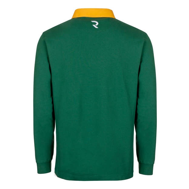 Rugby 1823 Mens Rugby Shirt Long Sleeve Bottle Green - Back View