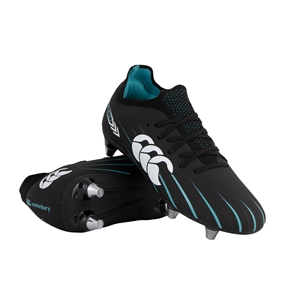 Canterbury Kids Speed Falcon 2.0 Pro Soft Ground Rugby Boots Jet Black - Front View
