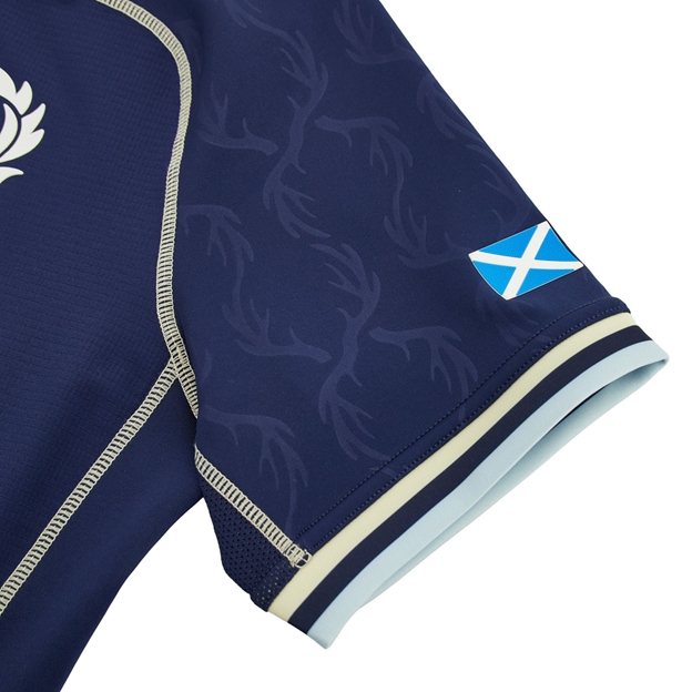 Scotland Womens W6N Home Rugby Shirt 26/27 - Navy and Sand
