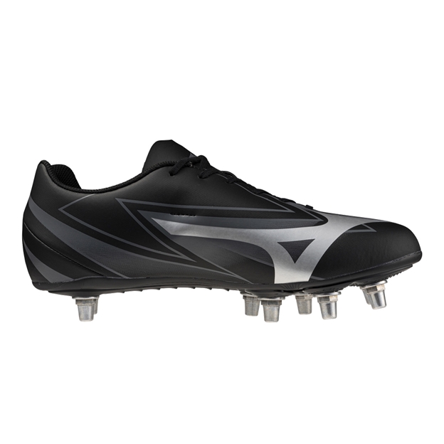 Mizuno Adults Waitangi Club Soft Ground Rugby Boots Bright Black - Instep View