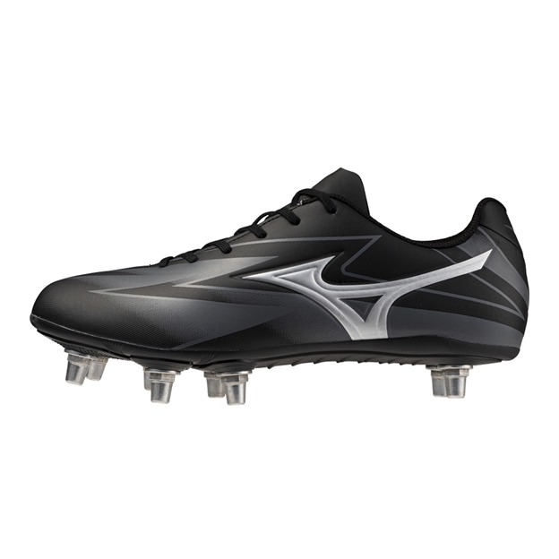 Mizuno Adults Waitangi Club Soft Ground Rugby Boots Bright Black - Outstep View