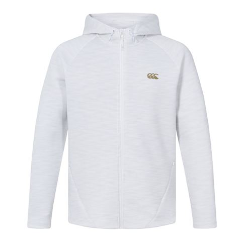 Canterbury Mens Everest Full Zip Hoodie Bright White Marl - Front