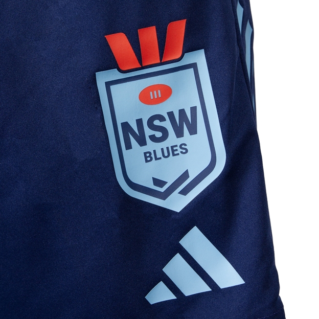 New South Wales Blues Mens Gym Shorts 26/27 Light Blue - NSW Logo Close-up