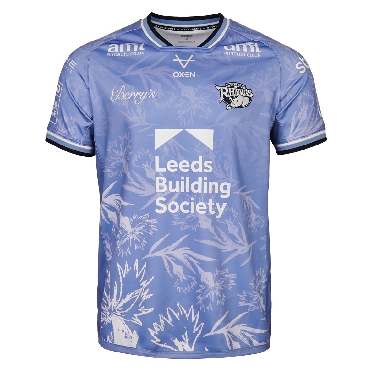 Leeds Rhinos Mens MND Rugby Shirt 2026 - Frosted Blue Navy and White