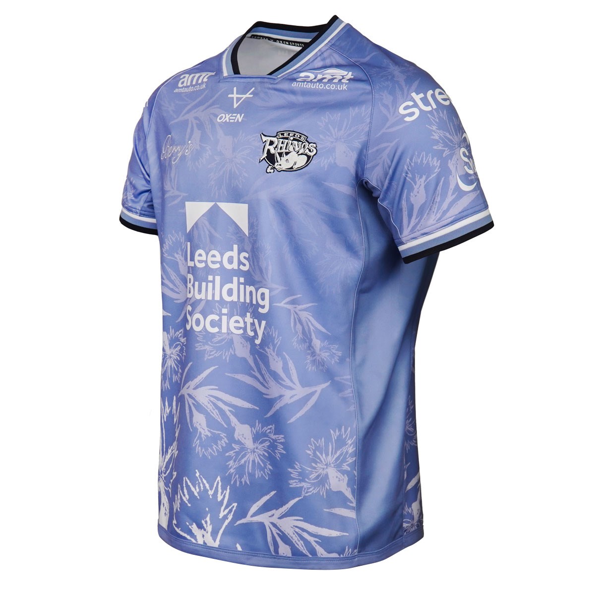 日本未発売　LEEDS RHINOS　ラグビートレーニングシャツ Leeds Rhinos Mens MND Rugby Shirt 2026 - Frosted Blue Navy and White