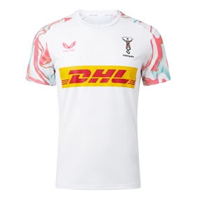 Harlequins Mens Pre Match T-Shirt 26/27 Sea Angel - Front View