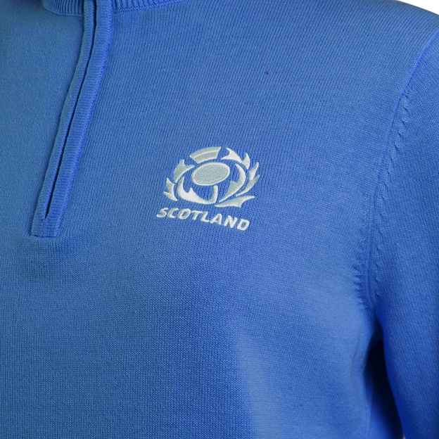 Scotland Womens Glenmuir Zip Neck Cotton Sweater Tahiti - SRU Thistle