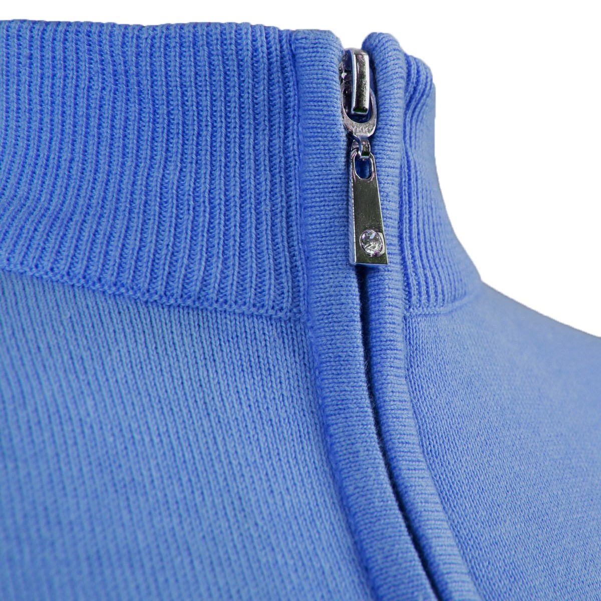 Scotland Womens Glenmuir Zip Neck Cotton Sweater Tahiti - Front