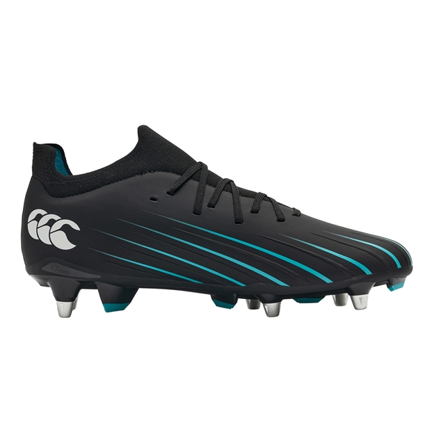 Canterbury Adults Speed Falcon 2.0 Pro Soft Ground Rugby Boots Jet Black - Instep View