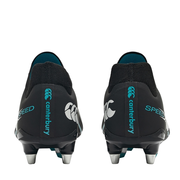 Canterbury Adults Speed Falcon 2.0 Pro Soft Ground Rugby Boots Jet Black - Pair Back View