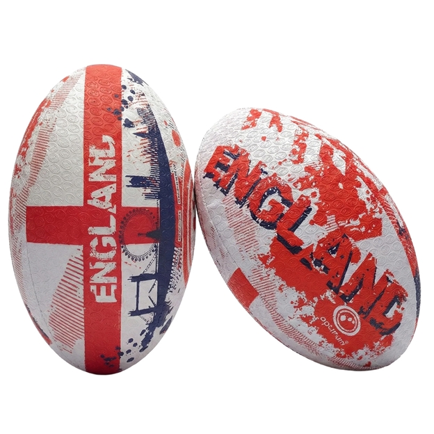Optimum England Rugby Ball - Front and Back View