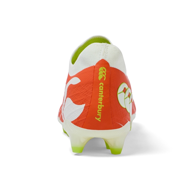 Canterbury Adults Speed Falcon Elite Firm Ground Rugby Boots Orange - Back View