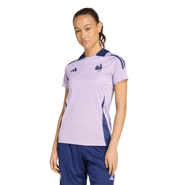France Womens Performance Tee 25/26 Purple - Model Walking