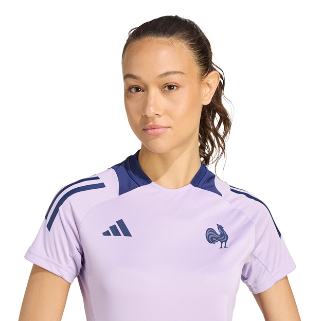 France Womens Performance Tee 25/26 Purple - Model Close-up