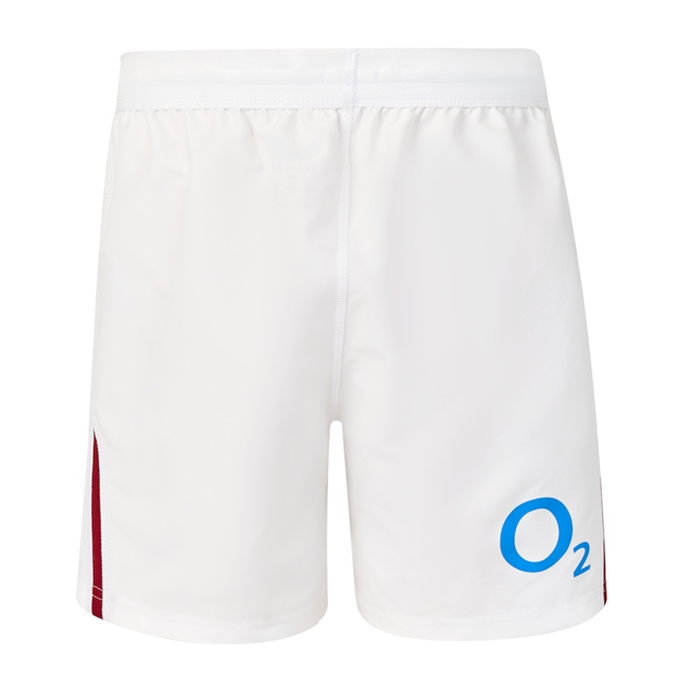 England Kids Home Rugby Shorts 26/27 Brilliant White - Back View