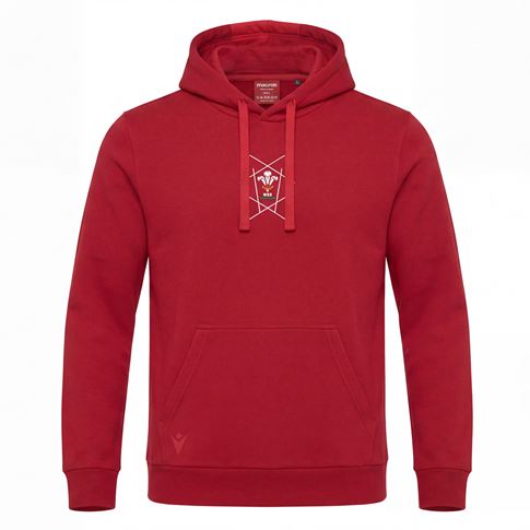 Wales Mens Fanwear Hoodie 26/27 Red - Front View