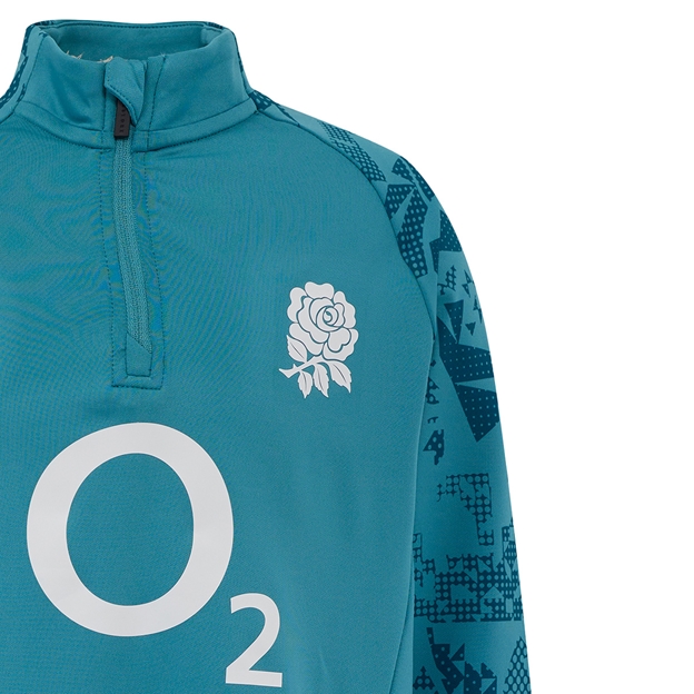 England Kids Performance Midlayer Top 25/26 Reflecting Pond - RFU Rose
