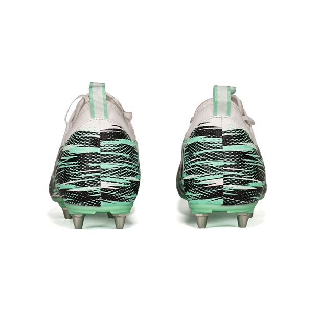 Oxen Youths Meta X 6S Soft Ground Rugby Boots Cool Mint - Heel View