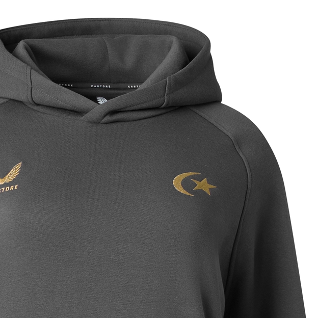Saracens Kids 150th Anniversary Hoodie 26/27 Gunmetal - Saracens Crest Close-up