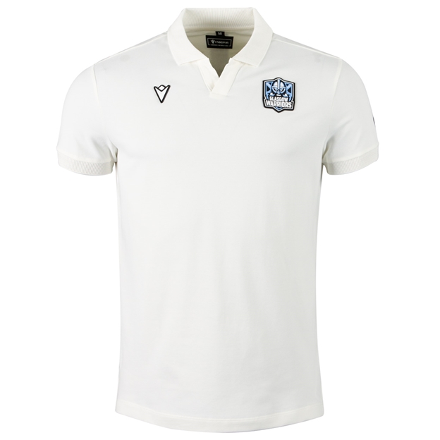 Glasgow Warriors Mens Travel Polo 26/27 Off White - Front View