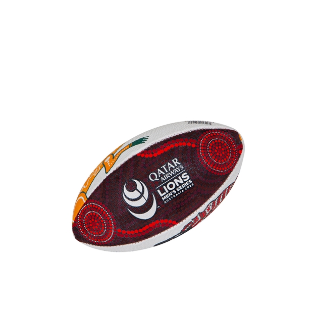 Gilbert British & Irish Lions Supporters Rugby Ball Mini - Qatar Sponsor