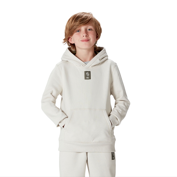 British and Irish Lions Outback Junior Fleece Hoody - Natural - Model Front Full