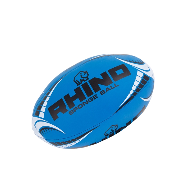 Rhino Sponge Rugby Ball Blue - Front