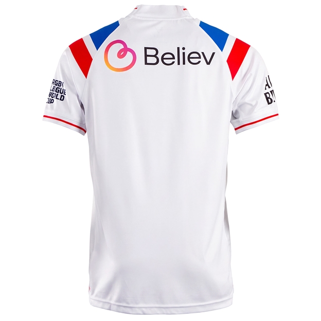 England Mens Rugby League World Cup Home Rugby Shirt 2026 White - Back View
