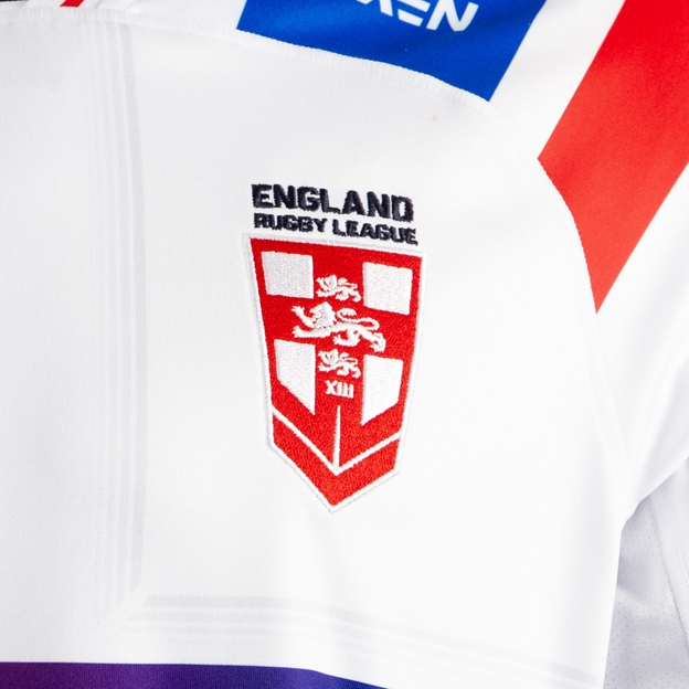 England Mens Rugby League World Cup Home Rugby Shirt 2026 White - Badge Close-up