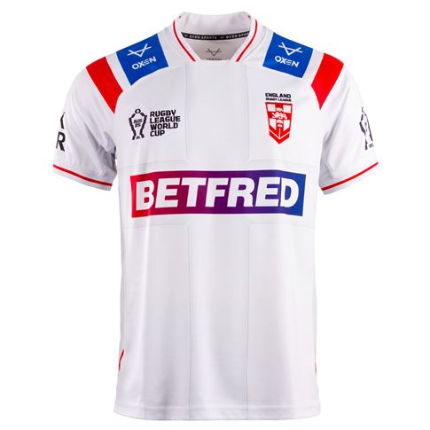 England Mens Rugby League World Cup Home Rugby Shirt 2026 White - Front View