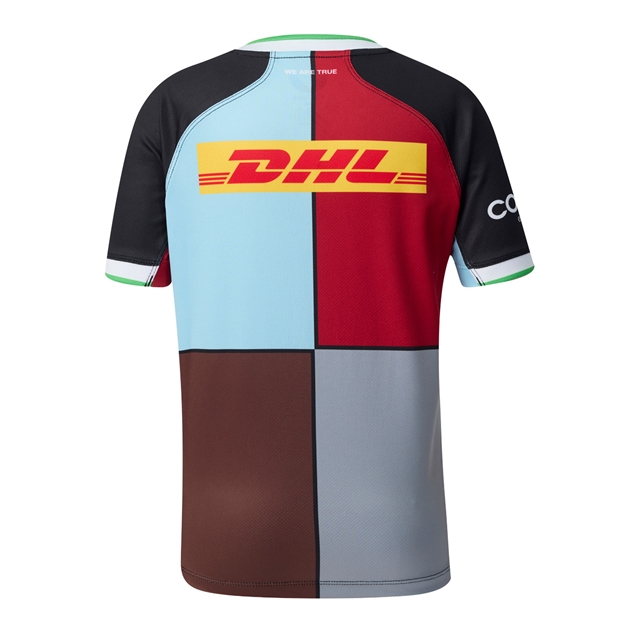 Harlequins Kids Home Rugby Shirt 26/27 Black - Back View