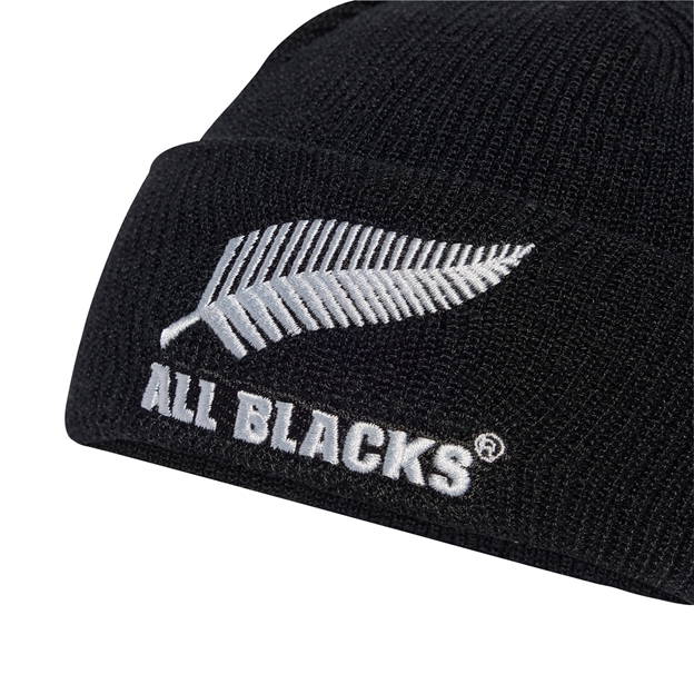All Blacks Fisherman Beanie 25/26 Black - Fern Embroidery