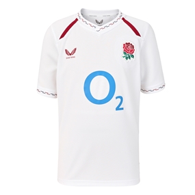 England Kids Home Rugby Shirt 26/27 Brilliant White - Front View